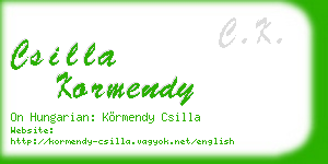 csilla kormendy business card