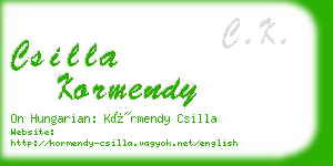 csilla kormendy business card